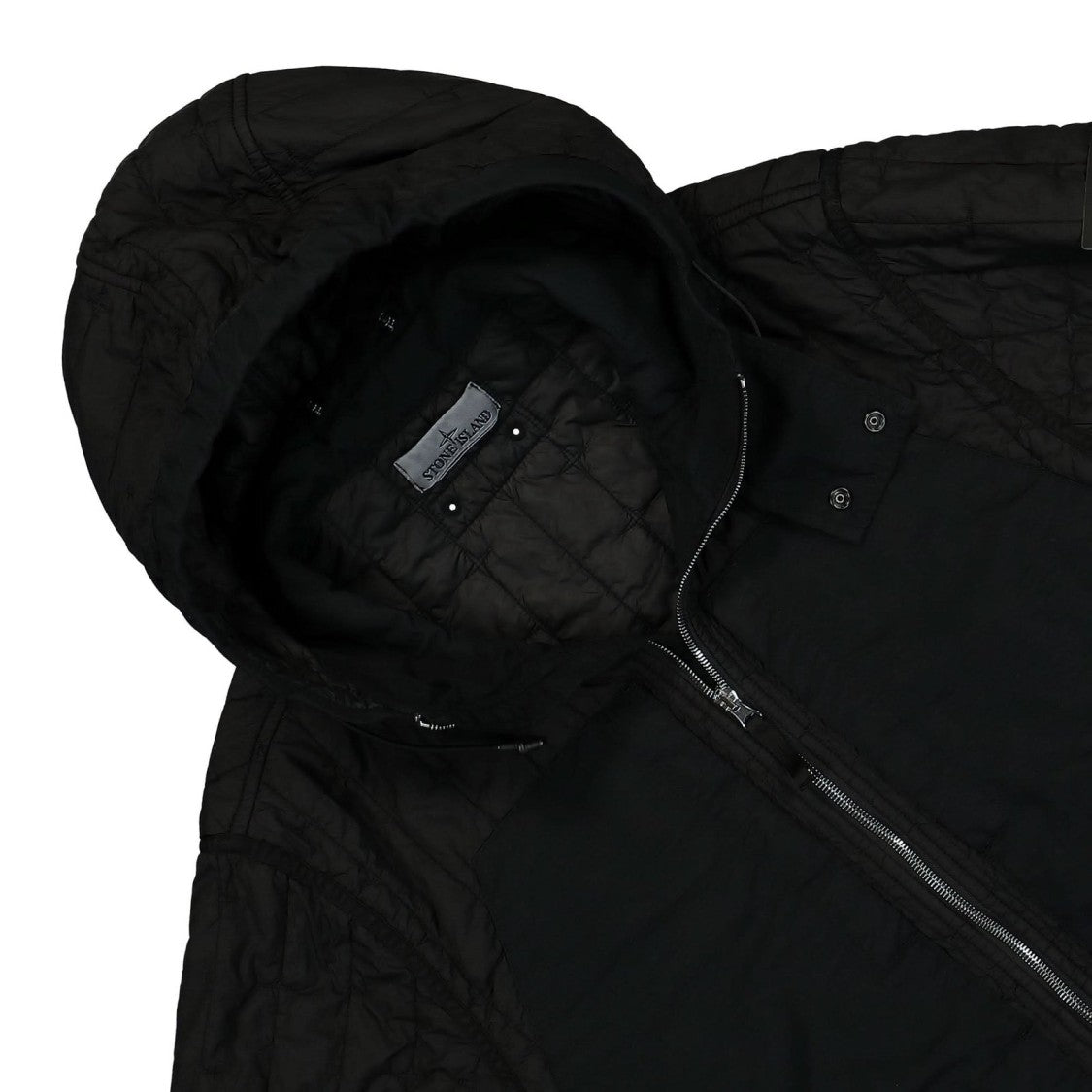 Stone Island Quilted Black Hooded Jacket