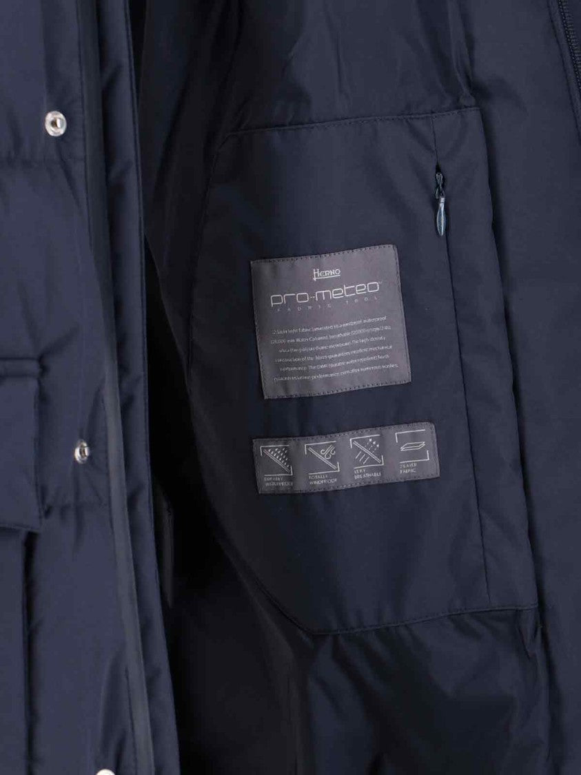 Herno Structured Men's Jacket With Classic Silhouette And Front Zipper Closure