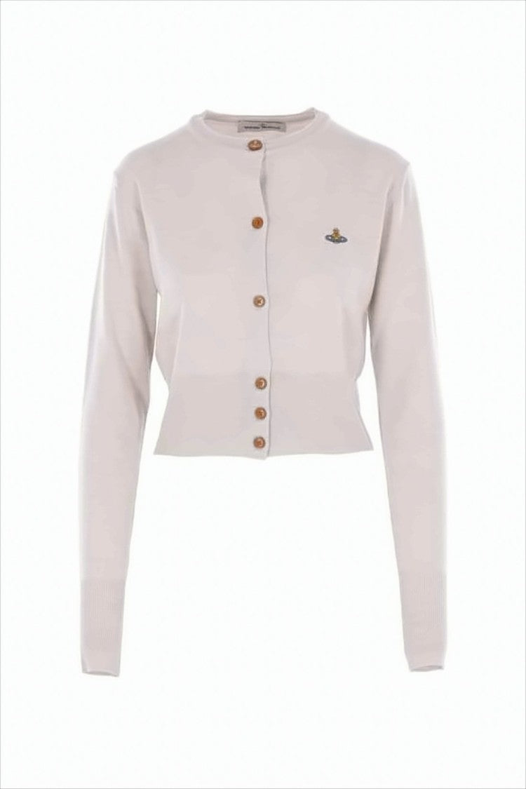 Vivienne Westwood Cropped Button-Down Cardigan With Ribbed Cuffs And Emblem