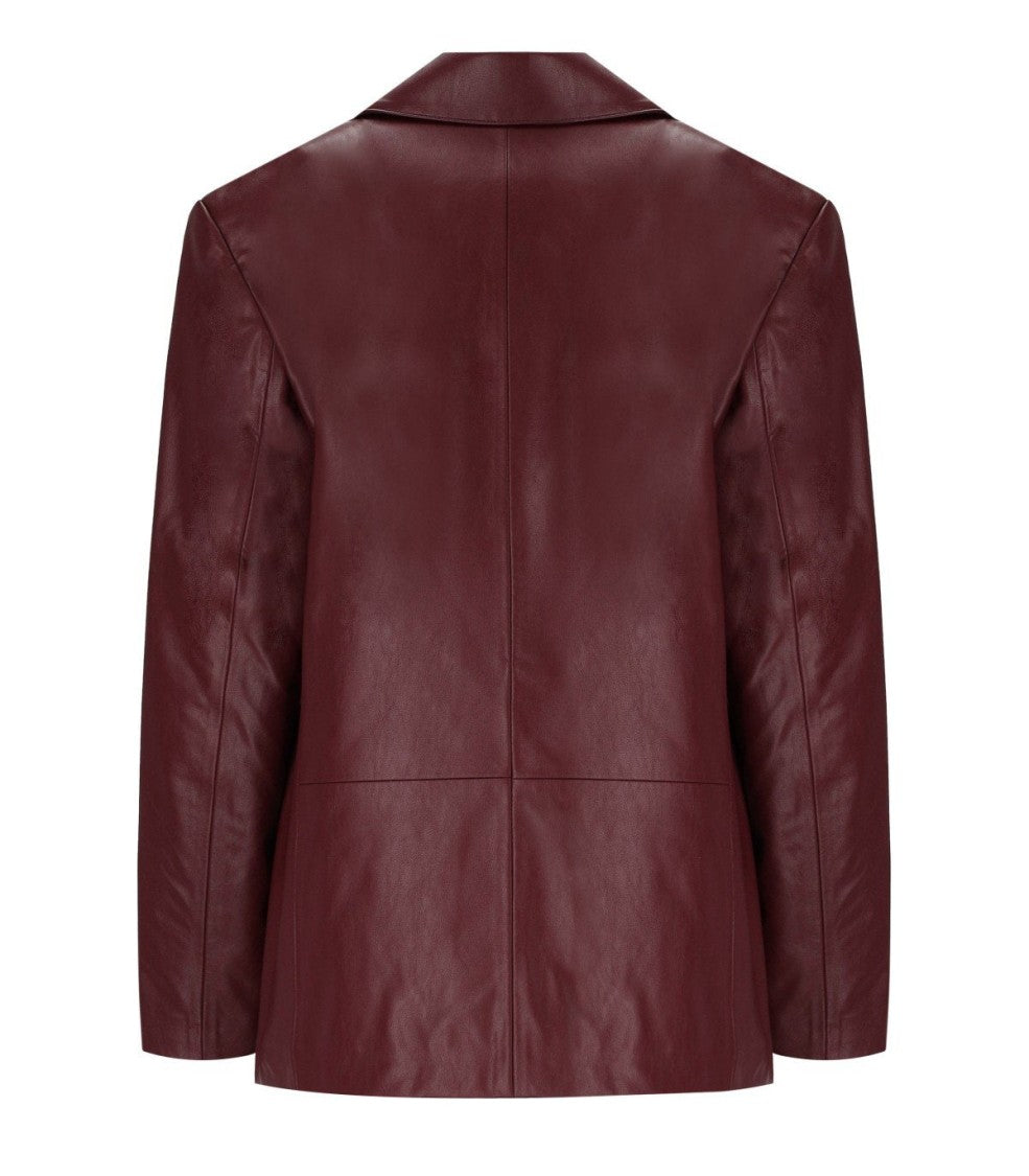 Essentiel Antwerp Idrey Burgundy Single Breasted Blazer