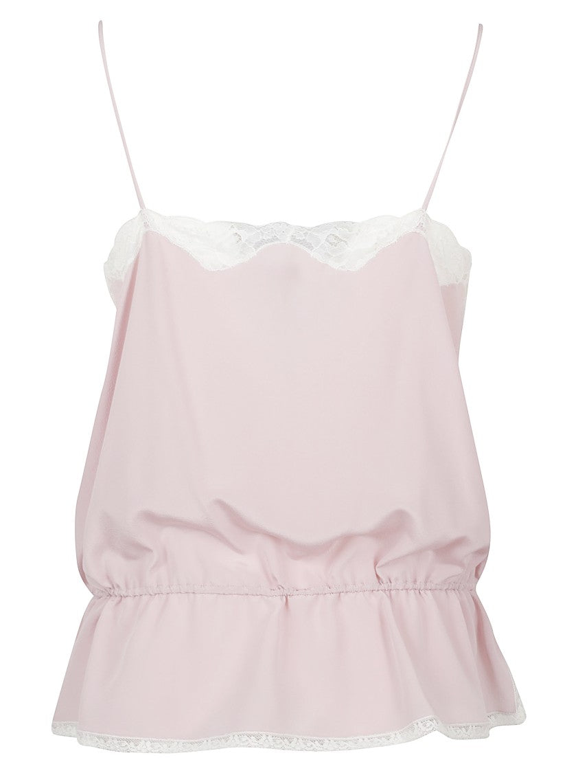 Chloé Pink Silk Crêpe De Chine Tank Top