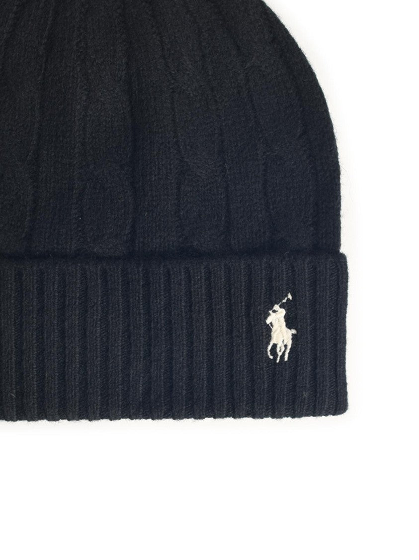 Polo Ralph Lauren Black Wool Blend Beanie