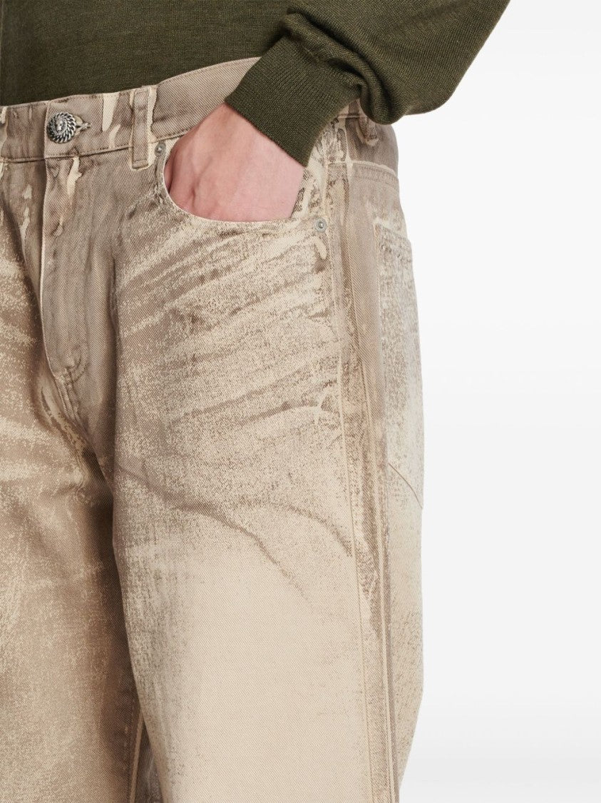 Balmain Relaxed Fit Beige Jeans