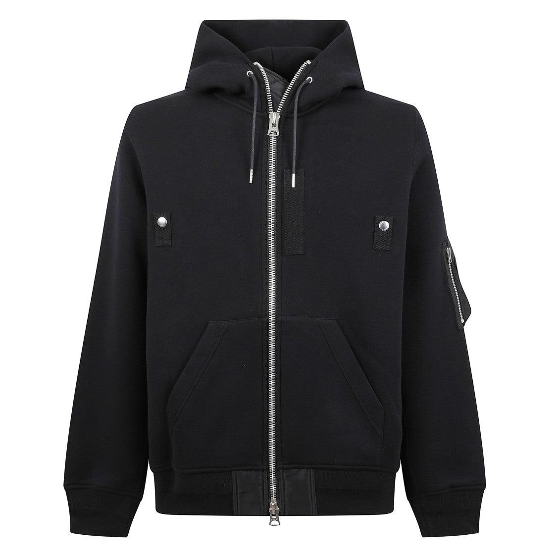 Sacai Zip-Front Hoodie With Utility Pocket
