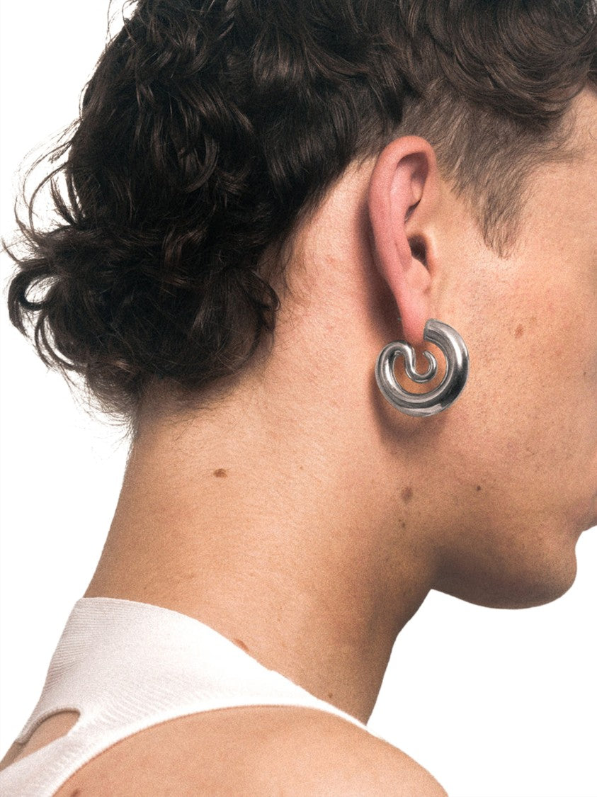 Panconesi Serpentine Small Hoop Earrings With Polished Metallic Finish