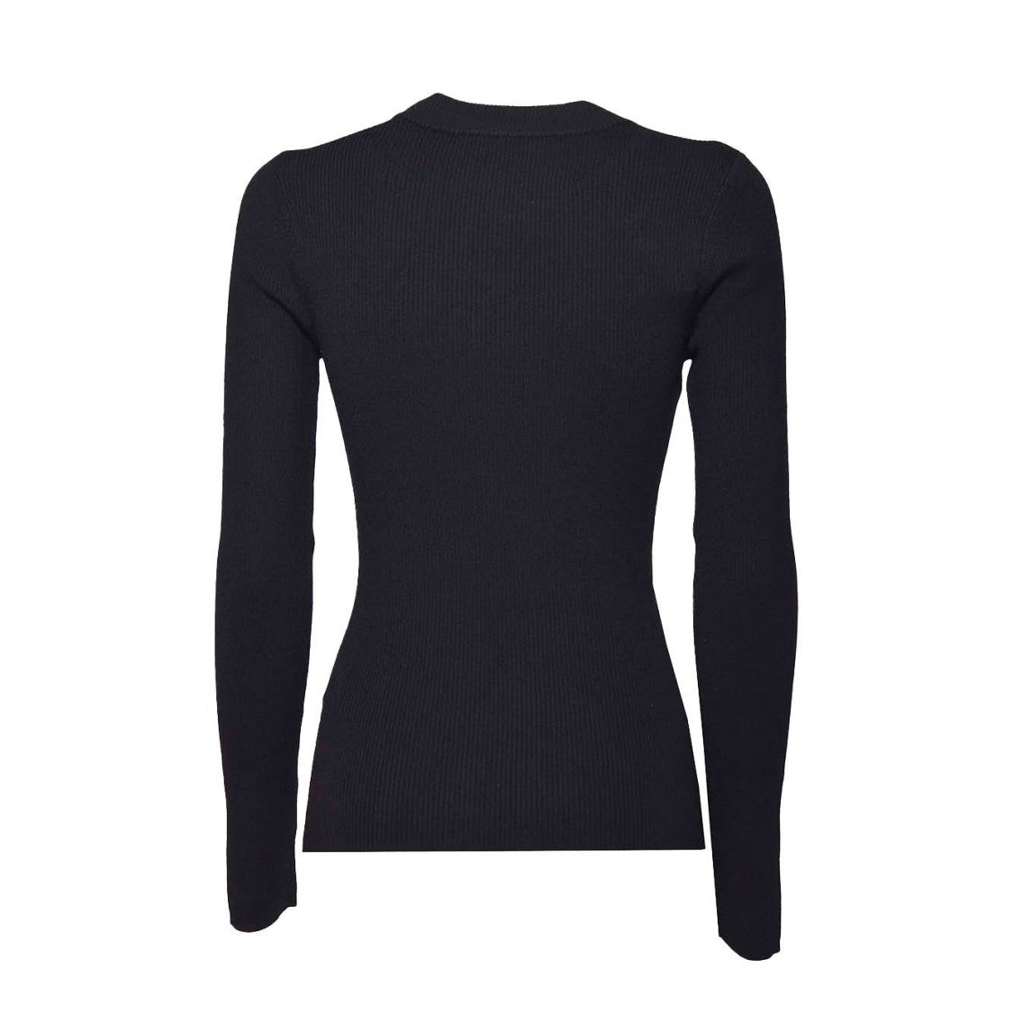 Diane Von Furstenberg Ribbed Knit Pullover With Diagonal Cut-Out Detail