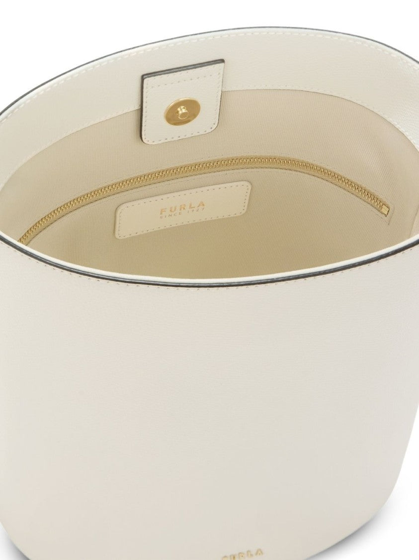 Furla Structured Leather Bag With Gold-Tone Detailing
