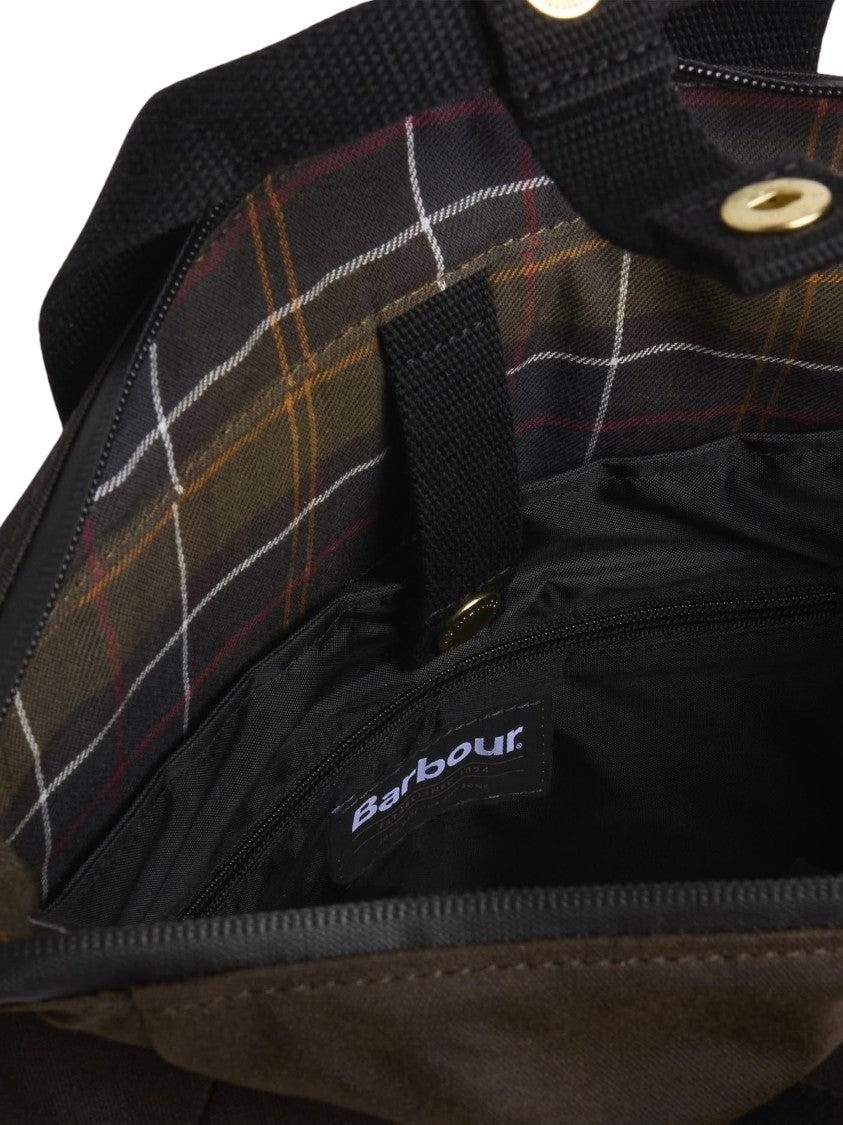 Barbour Square Waxed-Cotton Backpack