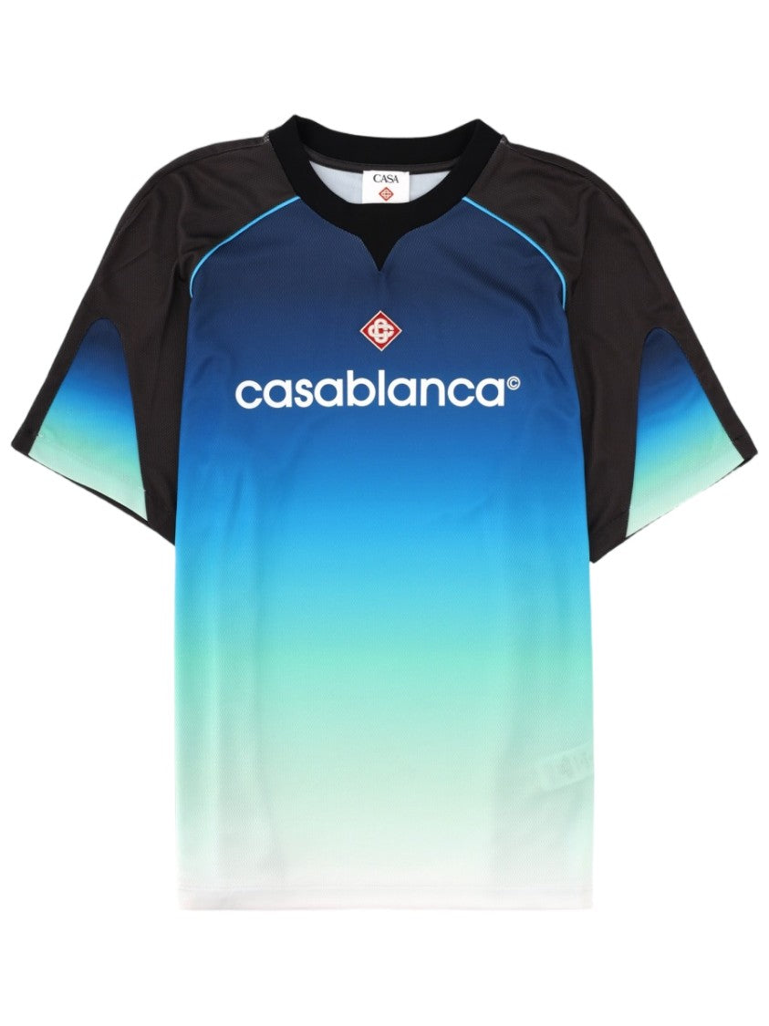 Casablanca Gradient Design Logo Football Polyester T-Shirt