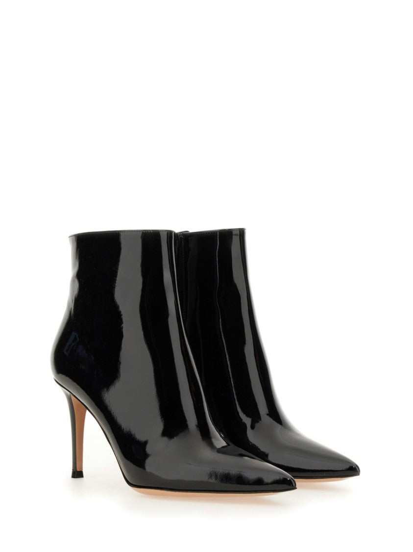 Gianvito Rossi Glossy Patent Leather Ankle Boots