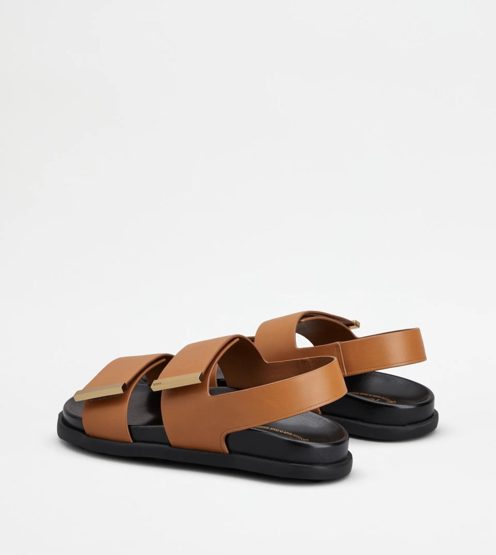 Tod's Leather Cuoio Footbed+Gomma 68K Sandals