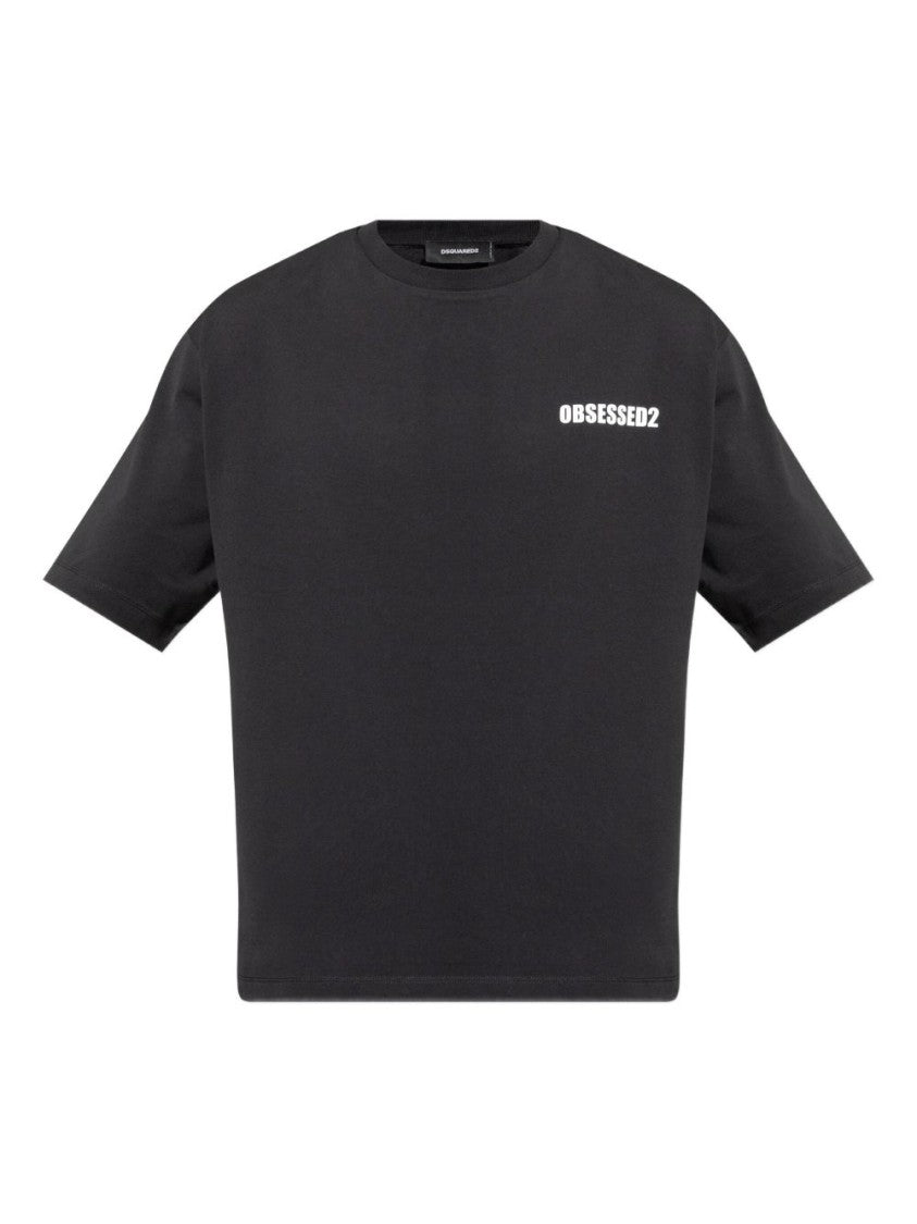 Dsquared2 Black And White Print Cotton T-Shirt