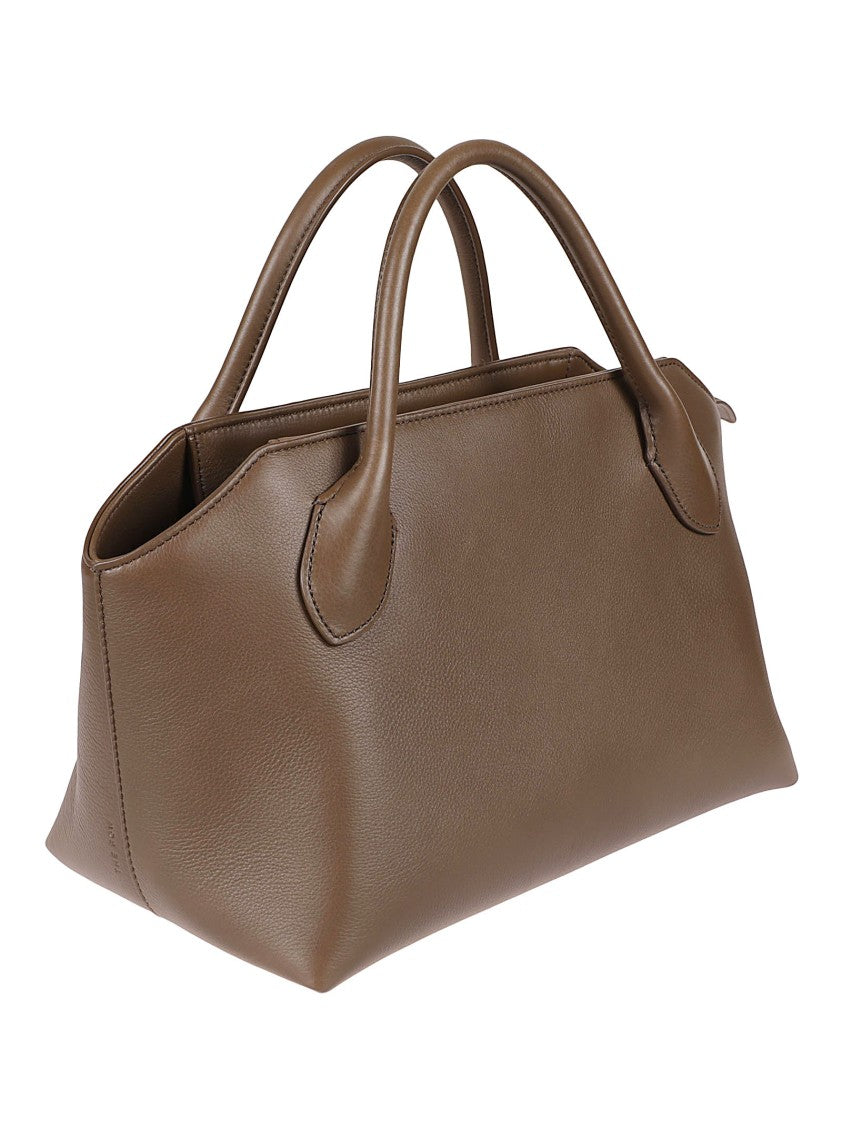 The Row Rectangular Structured Handbag With Flared Sides And Zipper Closure