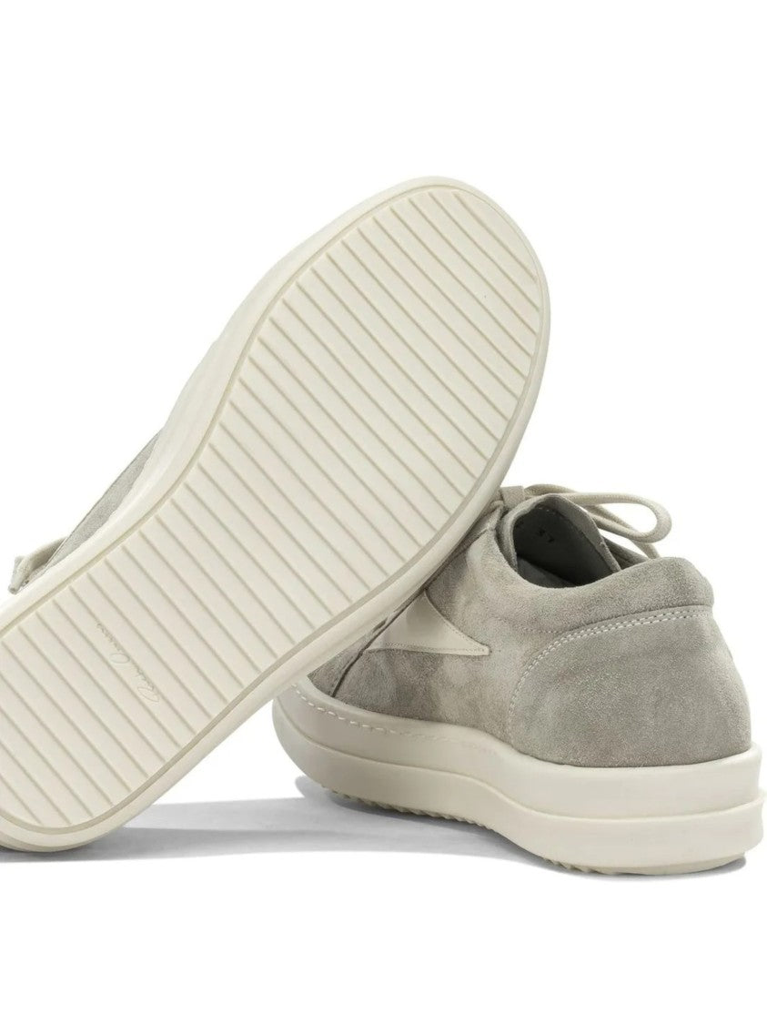 Rick Owens Low-Top Suede Sneakers With Contrasting Stripe