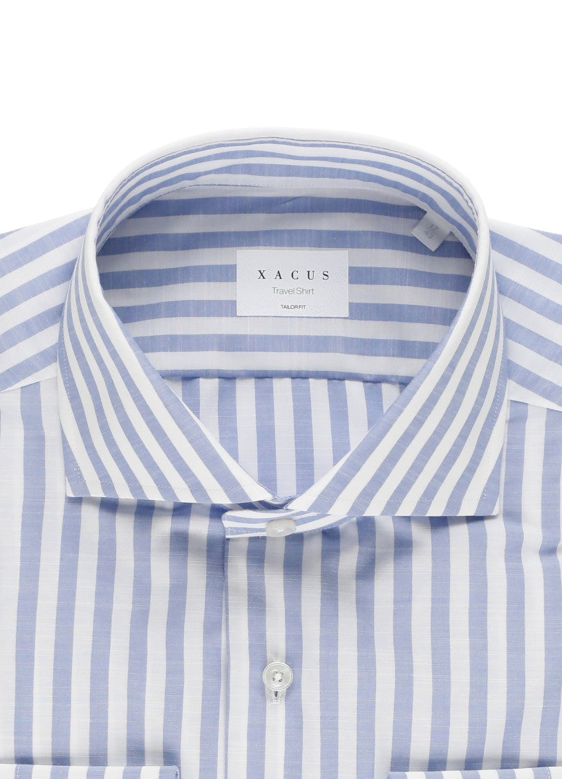 Xacus White Striped Travel Casual Shirt