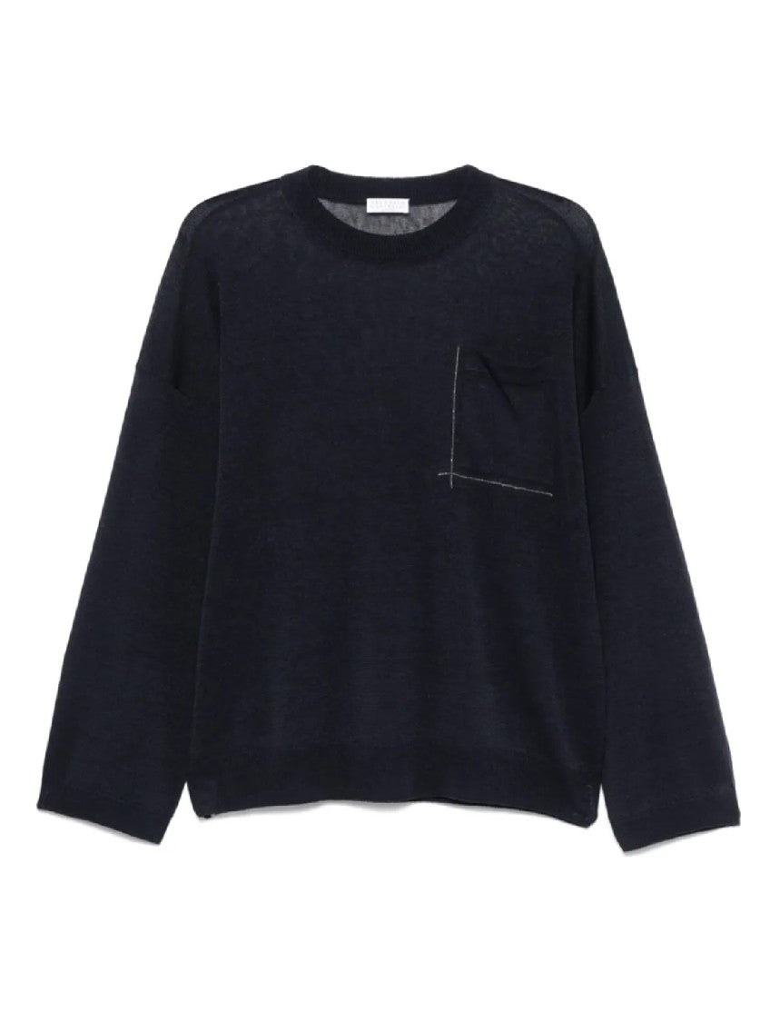 Brunello Cucinelli Long Sleeve Knitwear With Subtle Pocket Detail