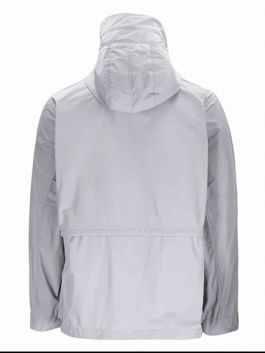 Stone Island High-Collar Casual Jacket With Concealed Zip Closure