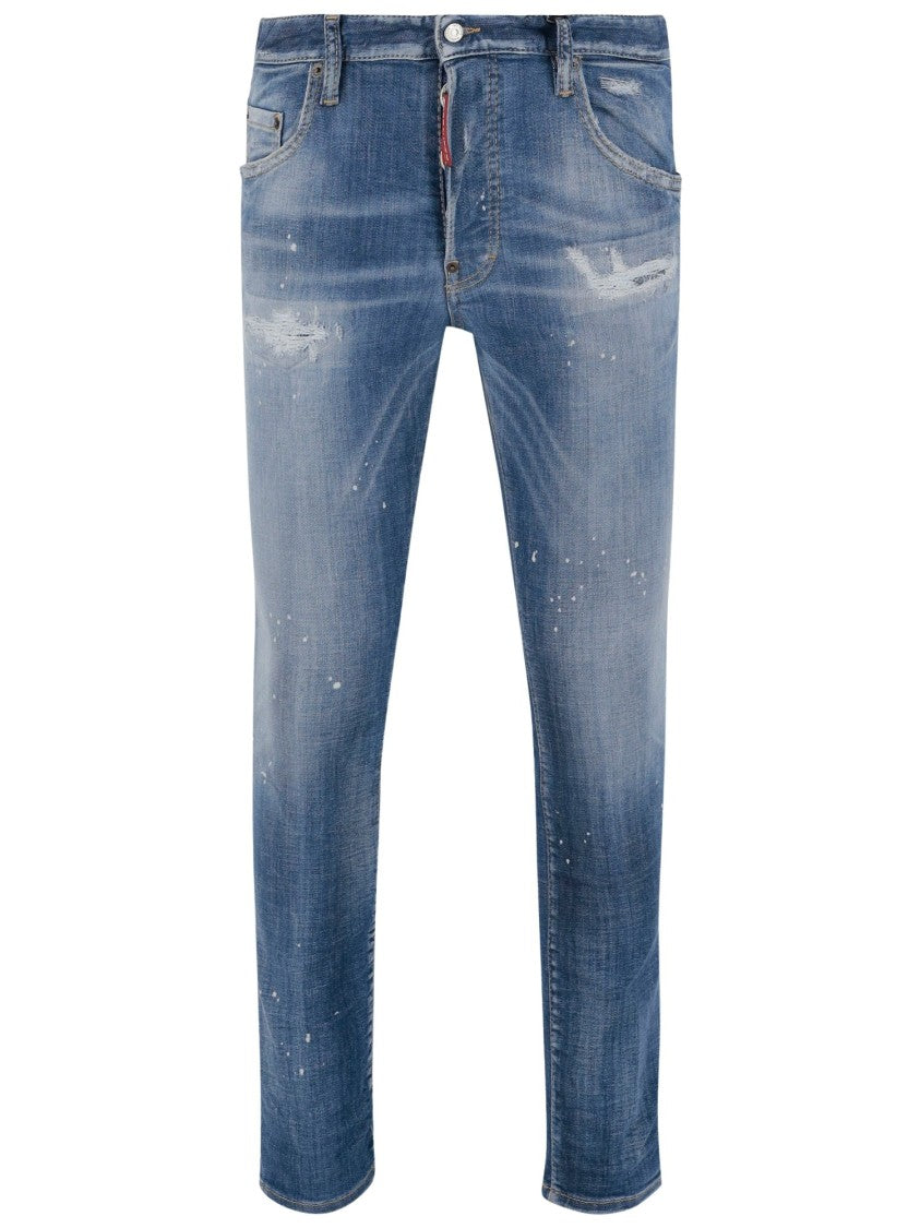 Dsquared2 Light Heritage Stretch Cotton Blend Jeans