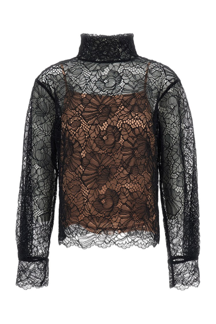 Rotate Lace Long Sleeve Blouse