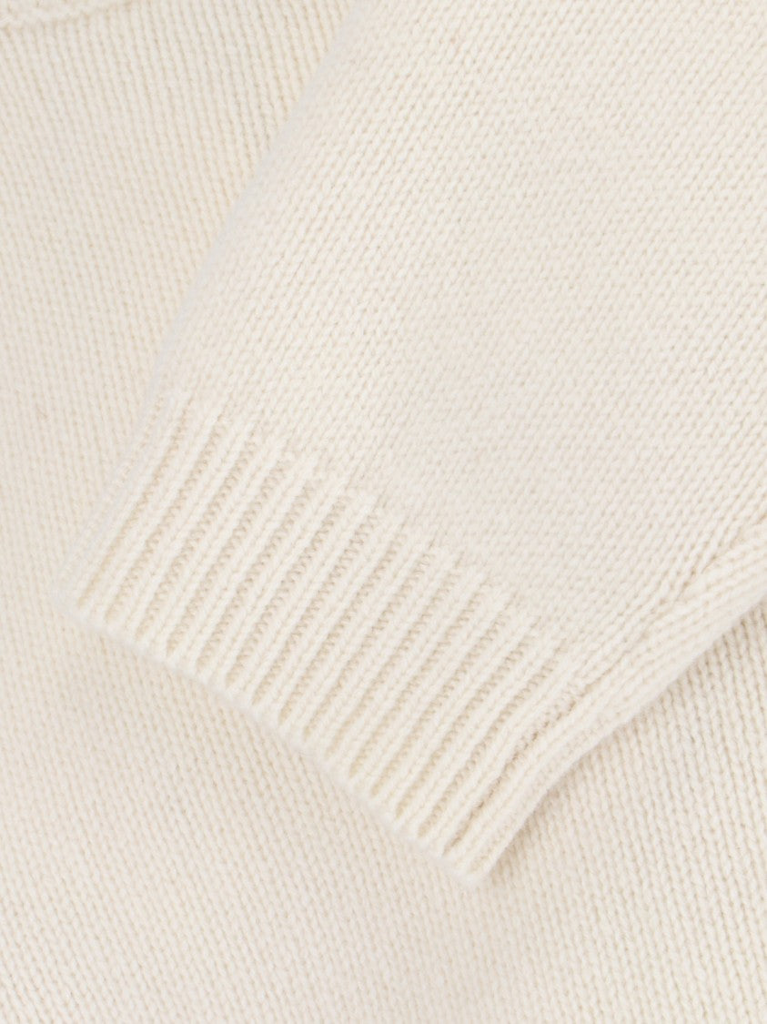 Studio Nicholson "Hemyl" Basic Sweater In Cream Wool