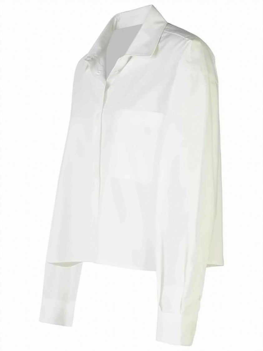 A.P.C. Cropped White Shirt With Classic Collar