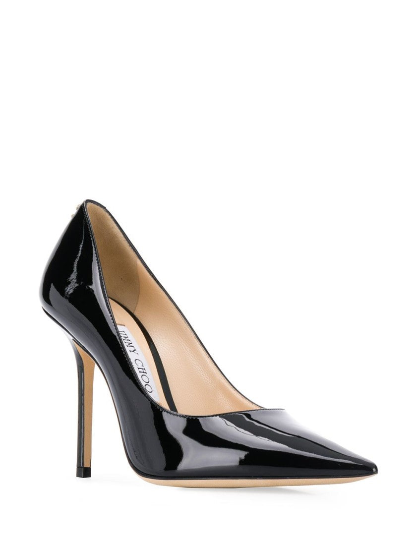 Jimmy Choo Black Pointed-Toe Patent Leather Pumps