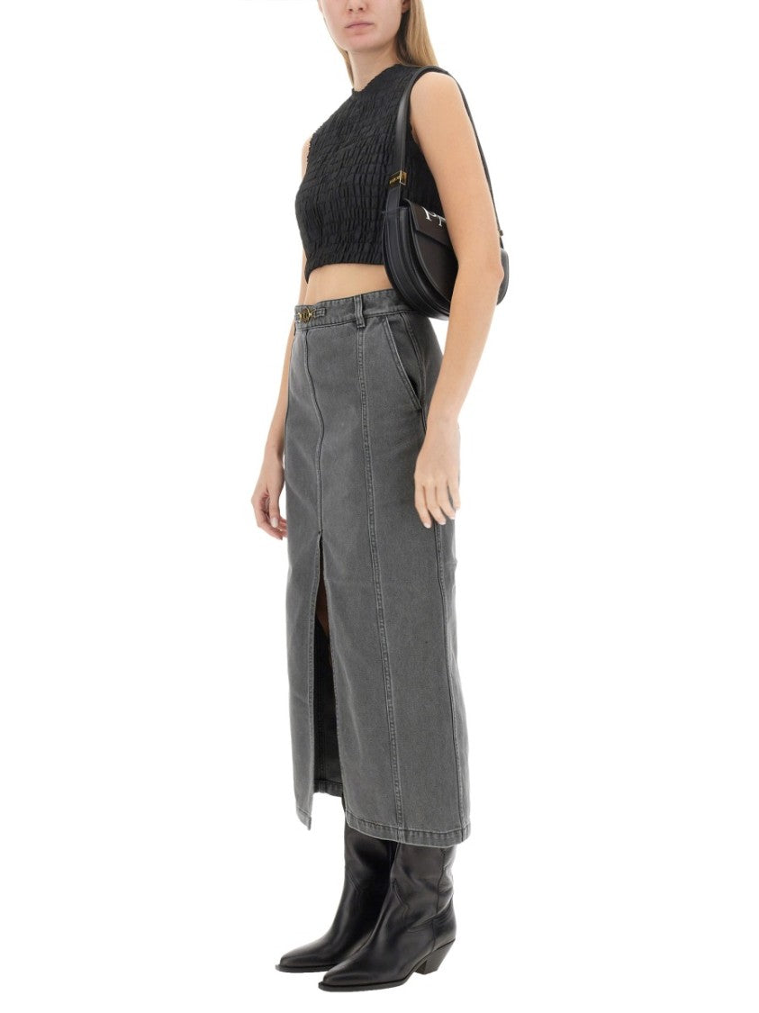 Patou Textured Crinkled Cropped Top