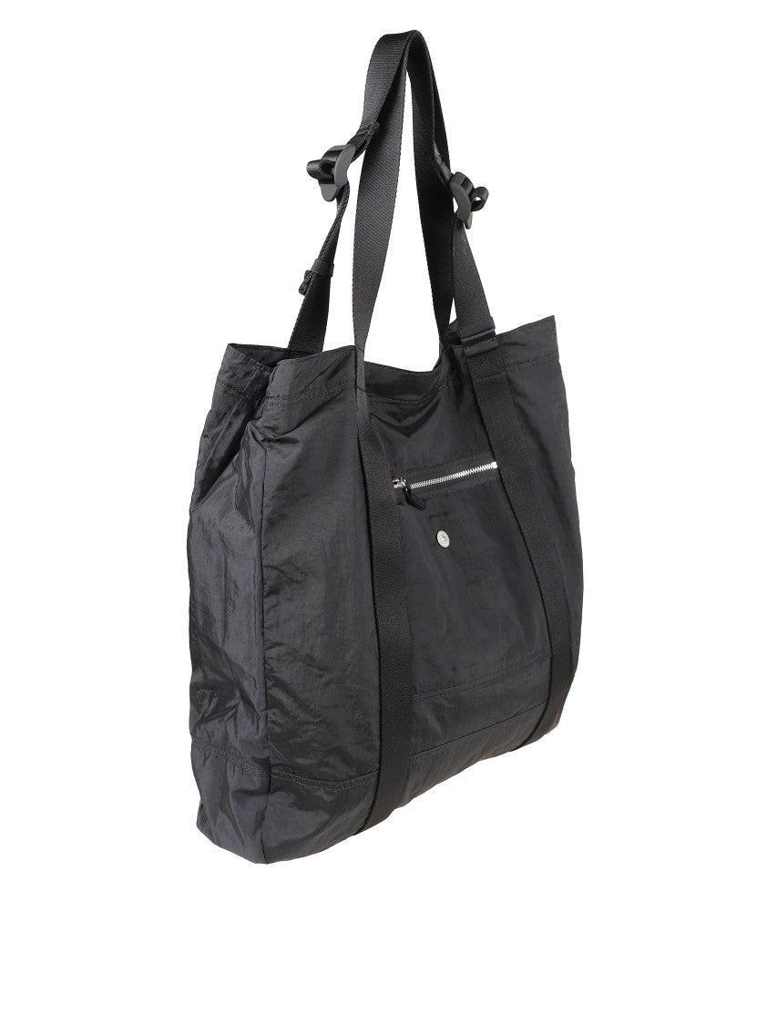 Stone Island Spacious Black Tote Bag With Straps