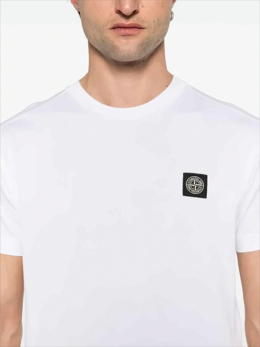 Stone Island Short-Sleeve Cotton T-Shirt With Logo Patch