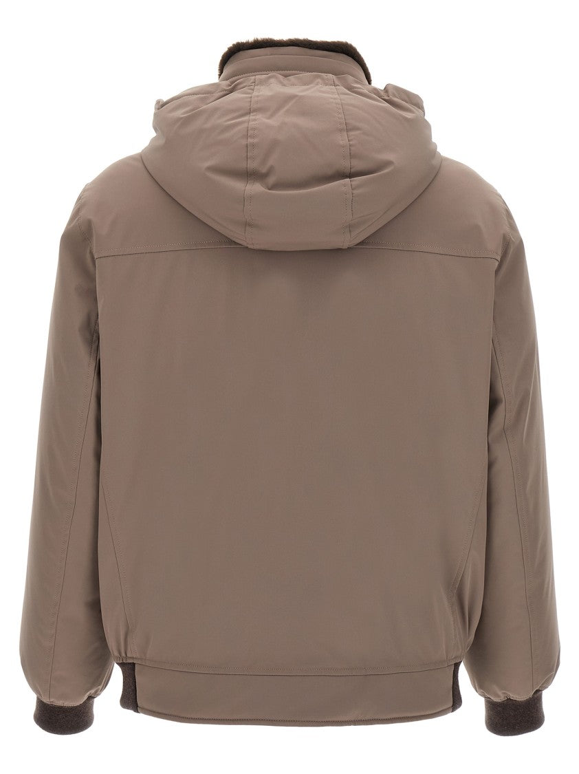 Brunello Cucinelli Sherling Neck Bomber Jacket