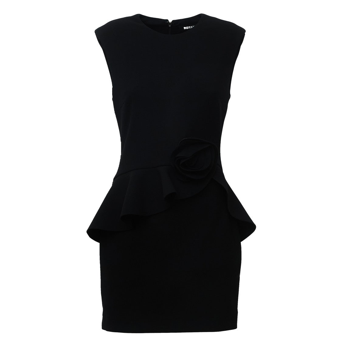 Rotate Black Malo Rose Ruffled Waist Mini Dress
