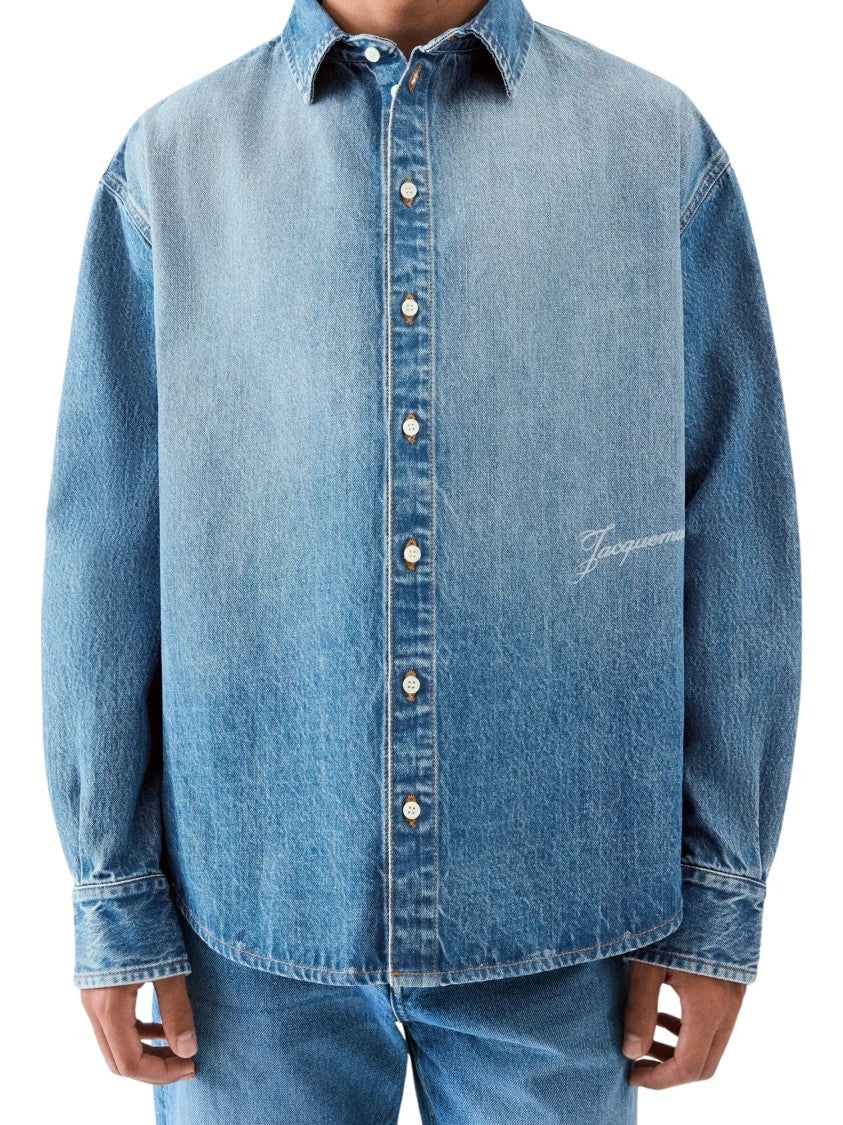 Jacquemus Light Blue Cotton Denim De-Nimed Simon Shirt