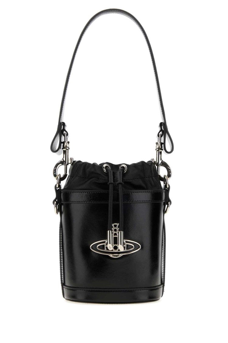Vivienne Westwood Black Nappa Leather Small Kitty Bucket Bag