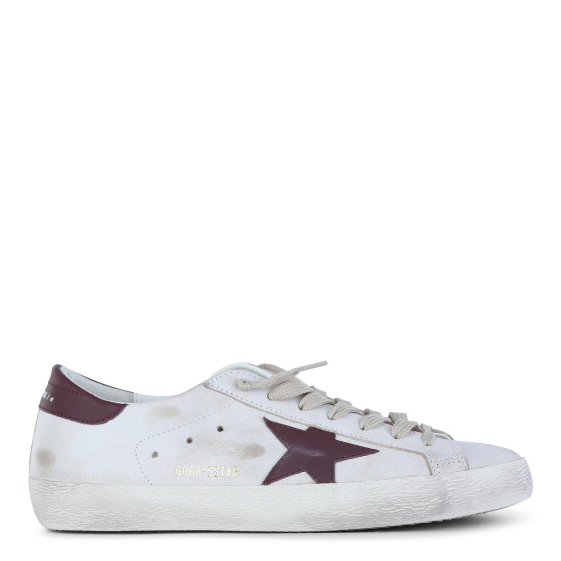 Golden Goose Distressed White Leather Sneakers