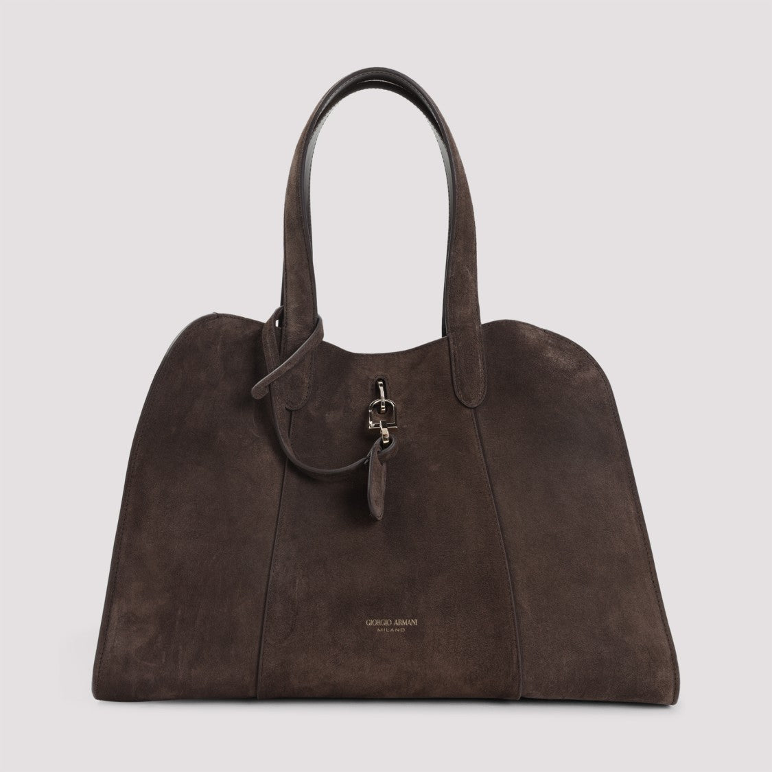 Giorgio Armani Brown Suede Calf Leather Handbag