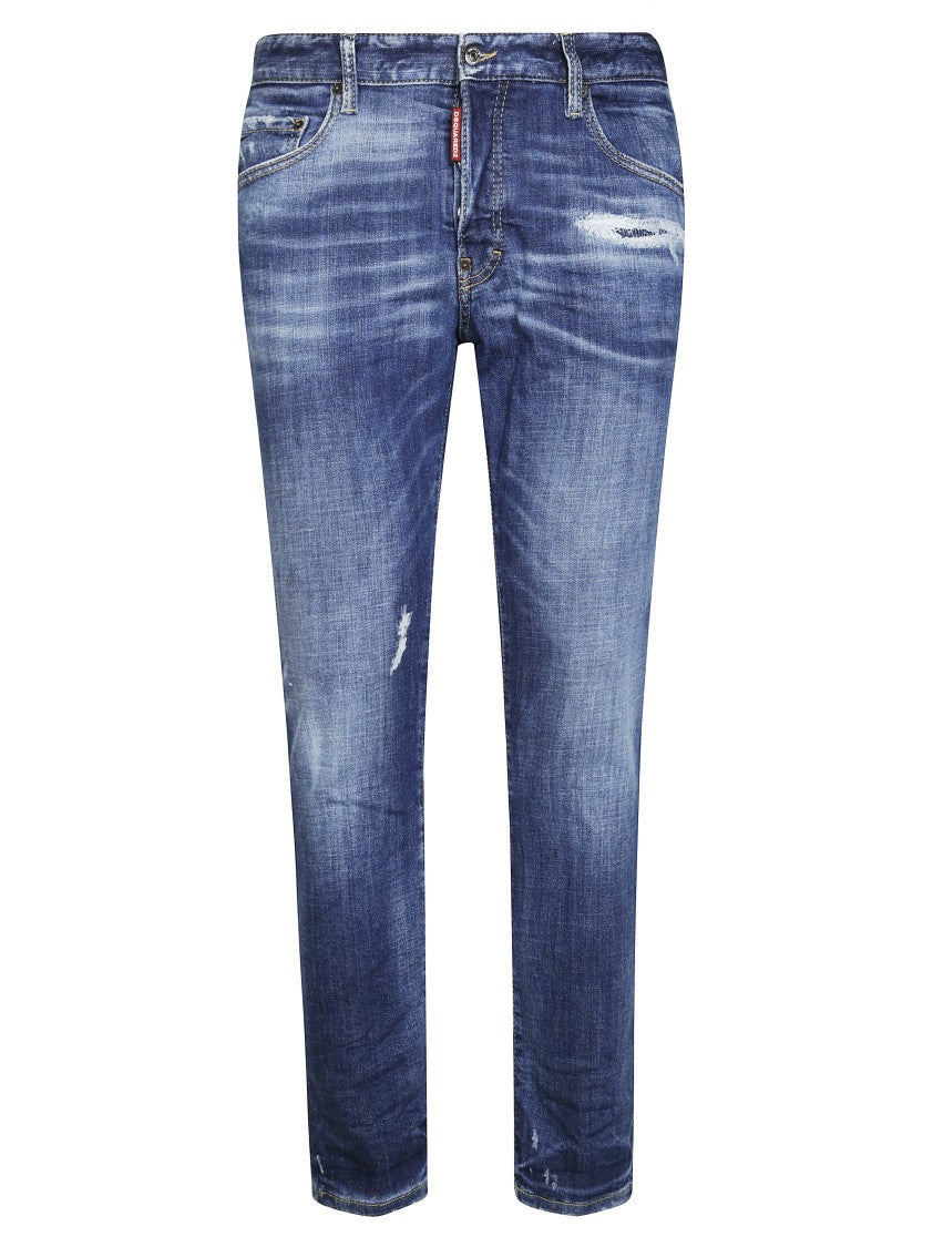 Dsquared2 Slim Fit Five-Pocket Jeans With Distressed Detailing
