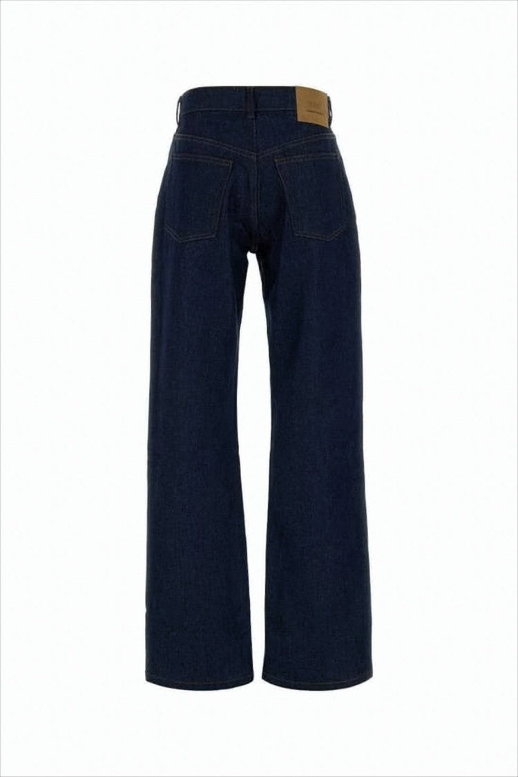 Ami Wide-Leg Denim Pants With High Waist