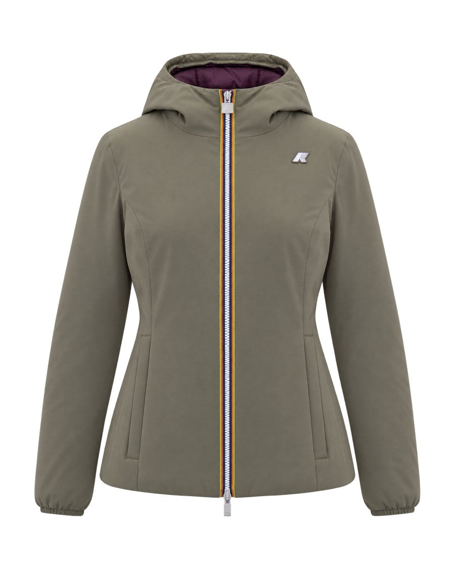 K-Way Double-Faced Slim-Fit Puffer Jacket With Non-Detachable Hood