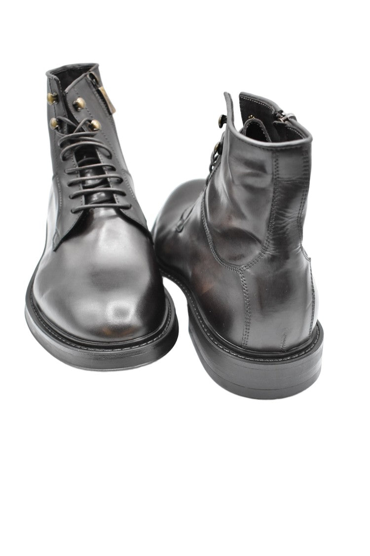 Corvari Lace-Up Brown Leather Ankle Boots