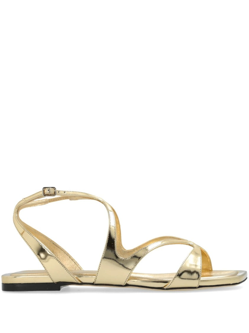 Jimmy Choo Gold Ayla Flat Metallic Sandals