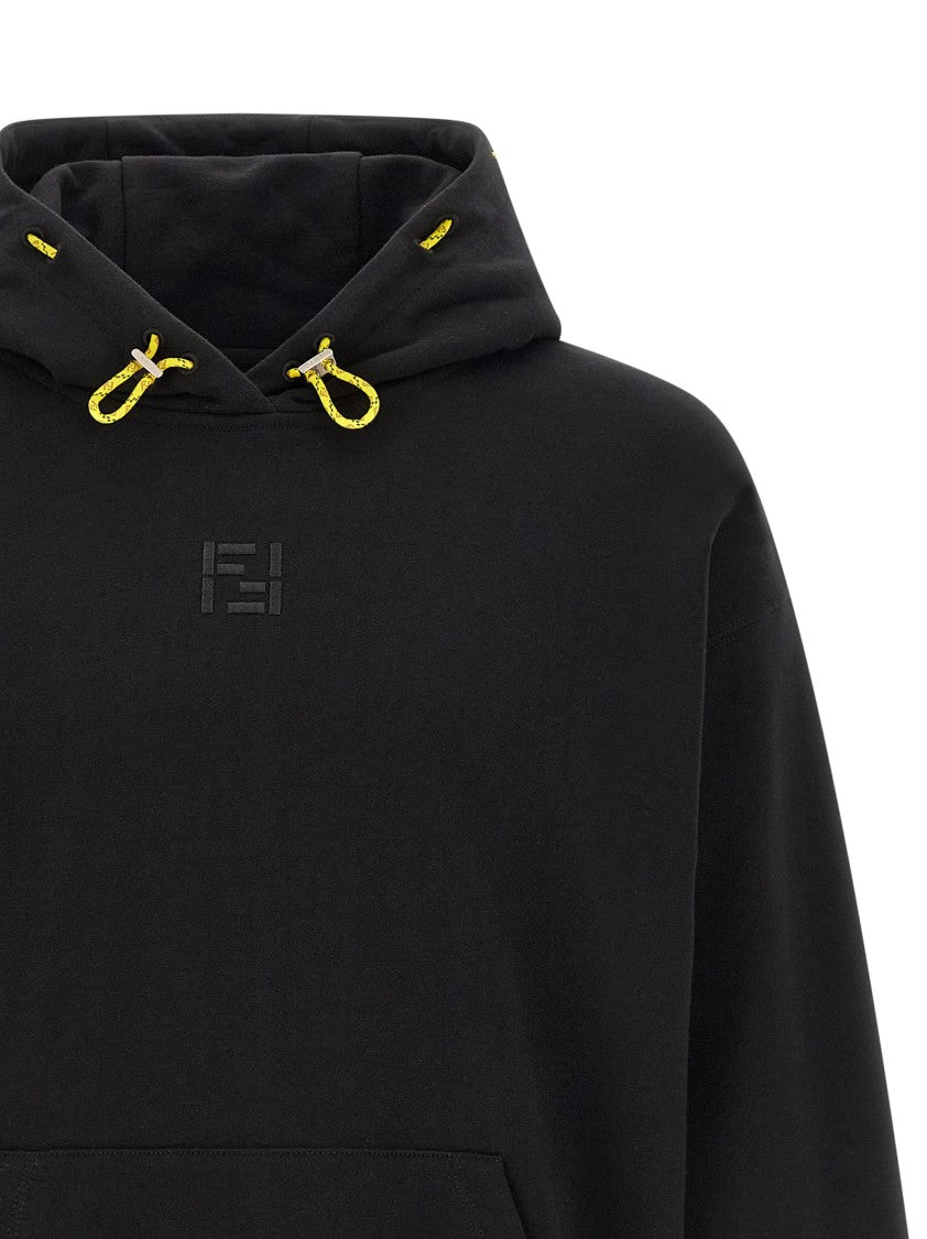 Fendi Ff Logo Cotton Hoodie