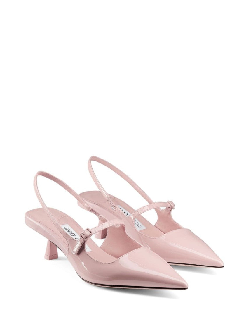 Jimmy Choo Pointed Toe Slingback Heels With Patent Finish