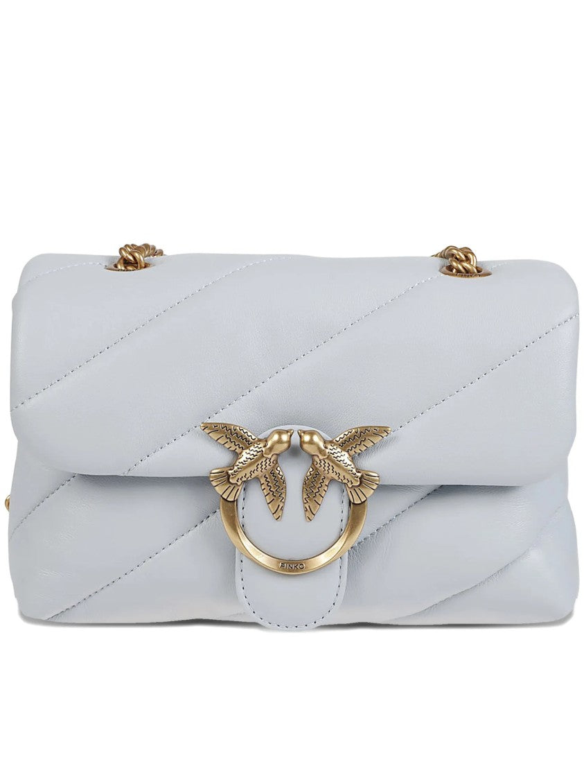 Pinko Love Puff Mini Quilted Leather Satchel