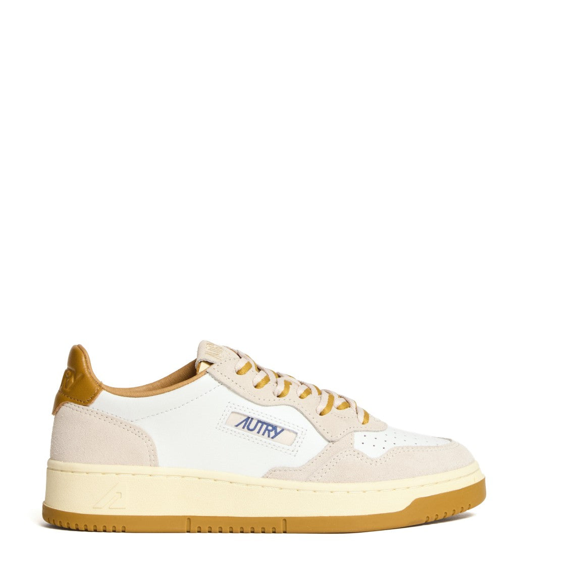 Autry White Sand Leather Medalist Low Sneakers