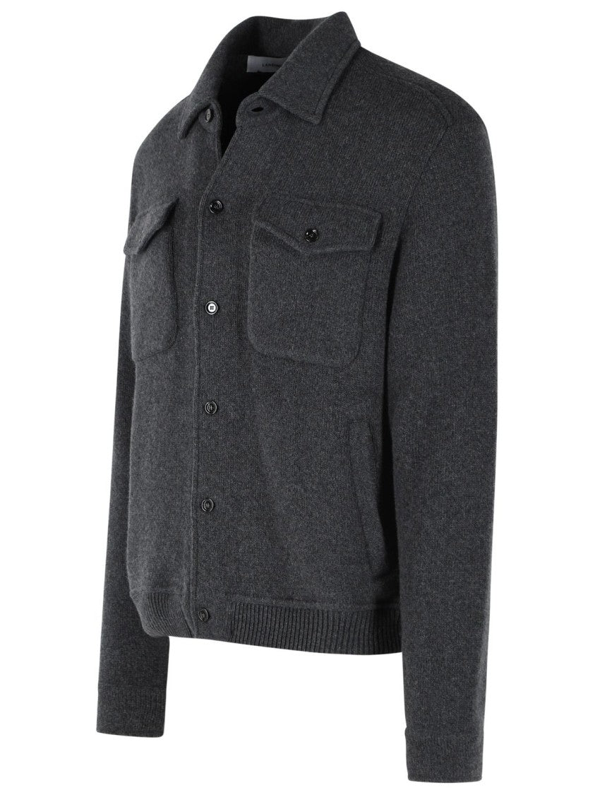 Lardini Knitted Cashmere Jacket With Classic Collar