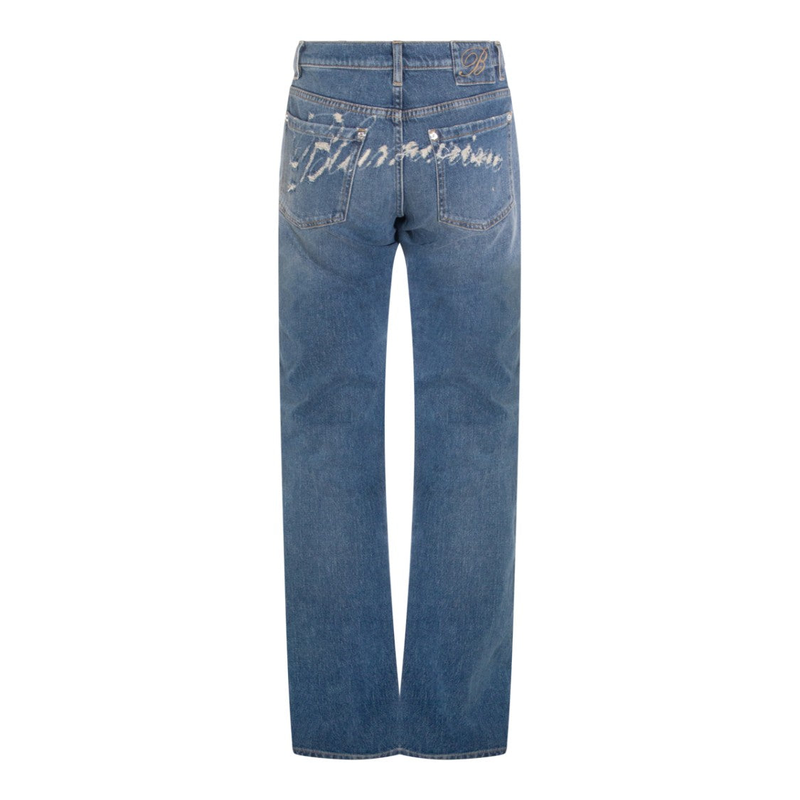Blumarine Straight-Leg Jeans With Embroidered Logo Detail