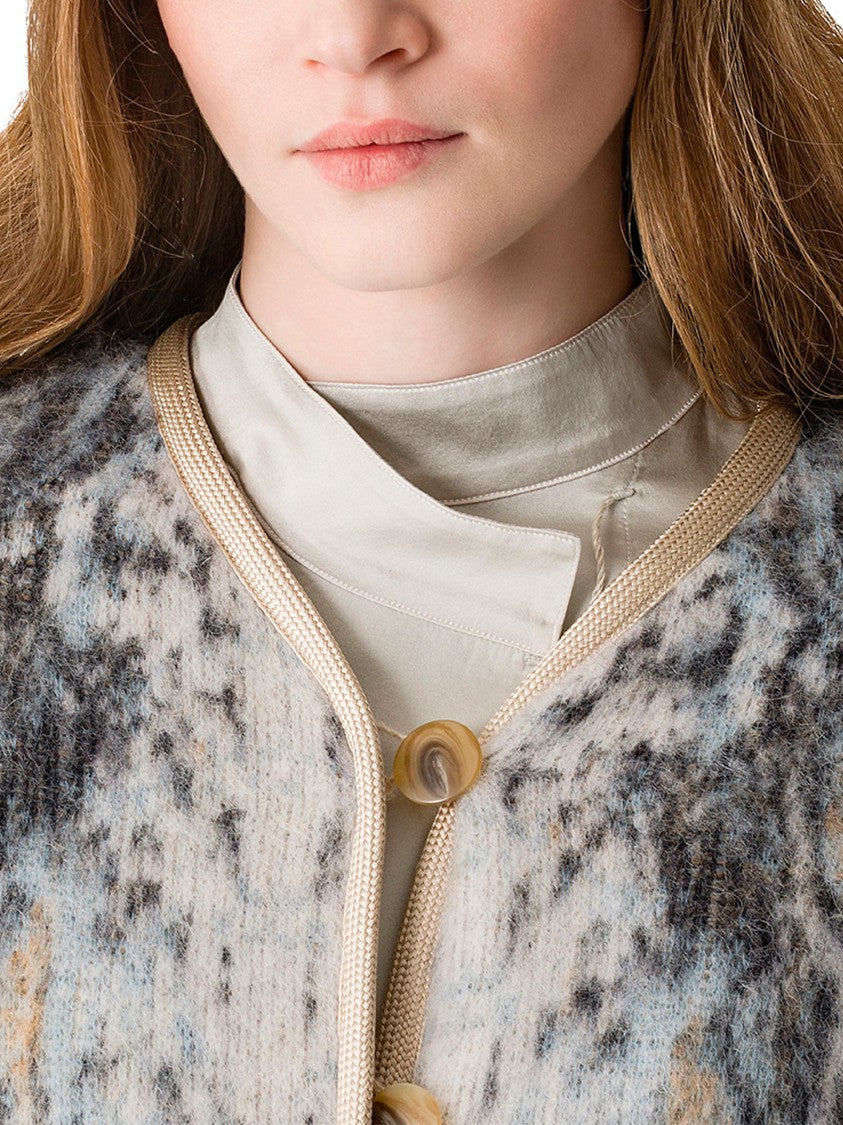 Forte Forte Python-Patterned Alpaca Jacquard Short Coat