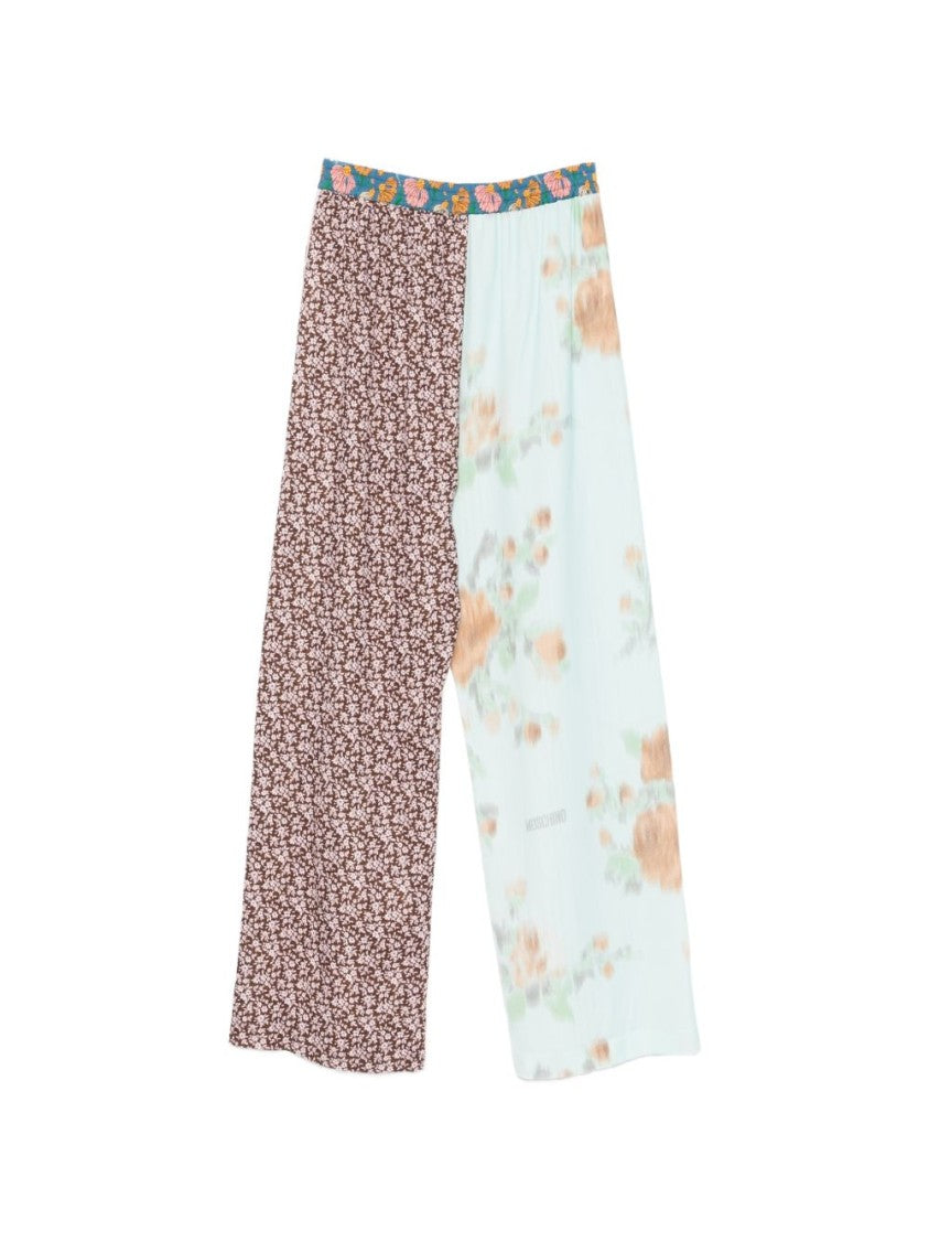 Moschino Multicolour Floral Print Cotton Tailored Trousers