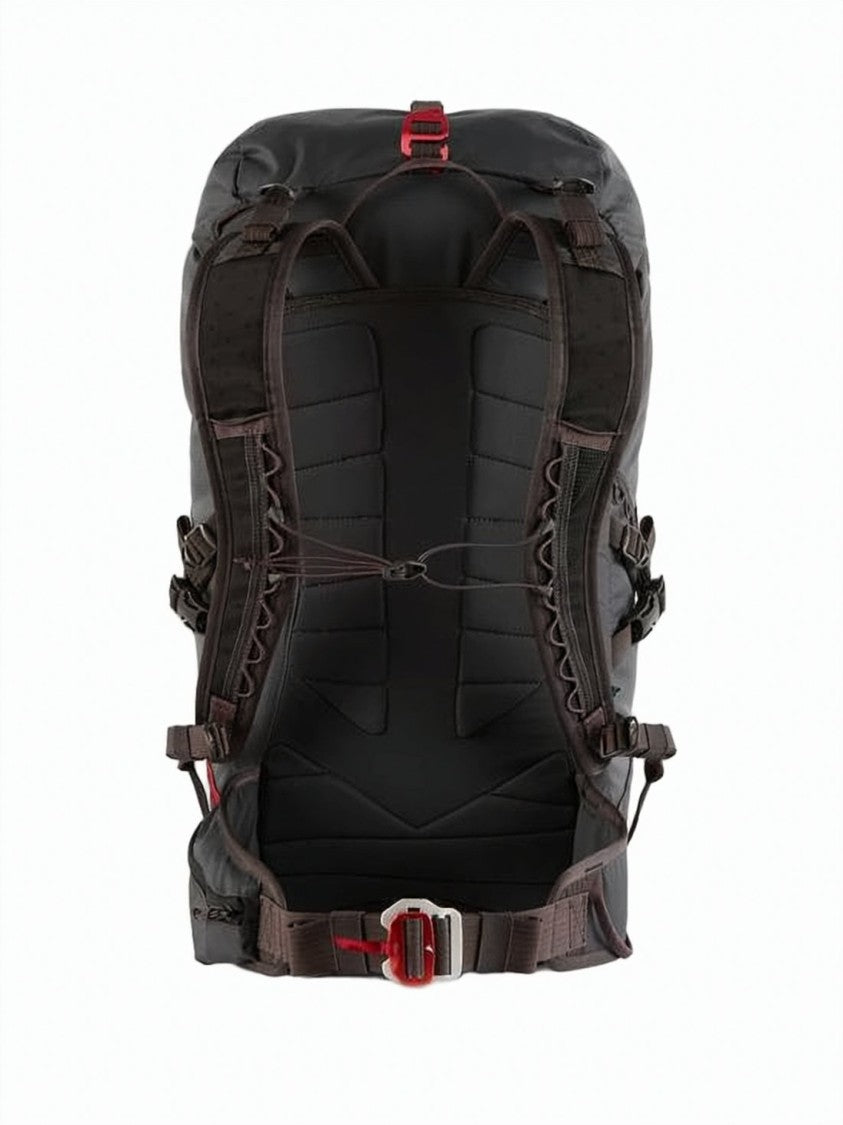 Klattermusen Structured Black Backpack With Red Accents And Padded Support
