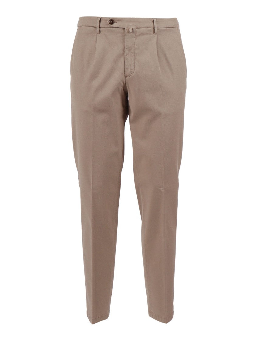 Briglia Brown Tailored Flap Straight-Leg Pants